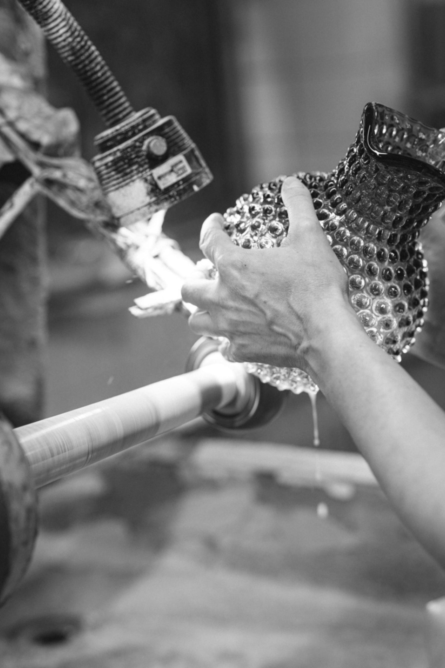 "Confetti Squeeze Mandarin" Vase handmade in Czech Republic