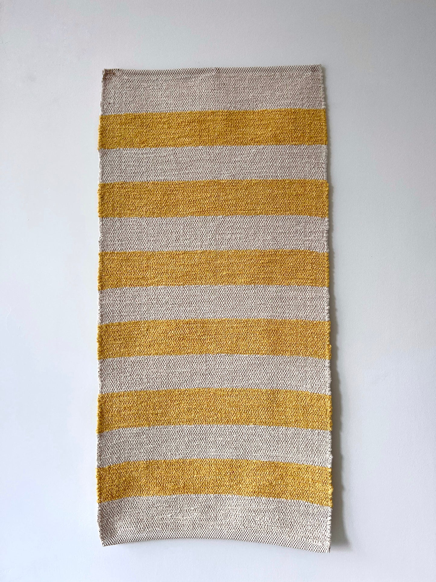 Teppich "BARRA" gestreift Gelb - Handmade in Portugal 🇵🇹 I 70x140