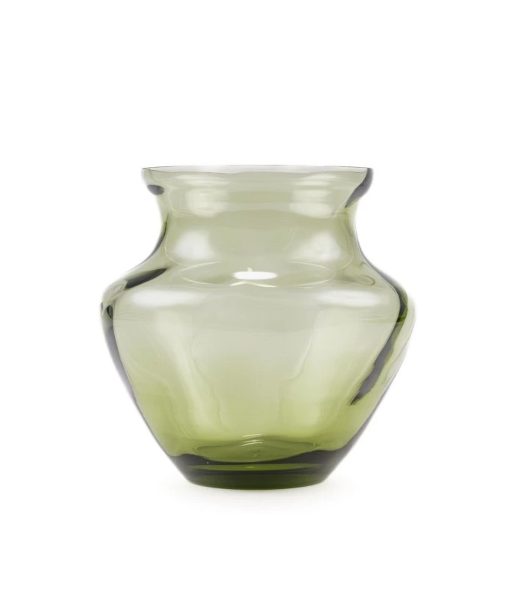 "Dahlia Vase" Olivegreen made in Czech Republic