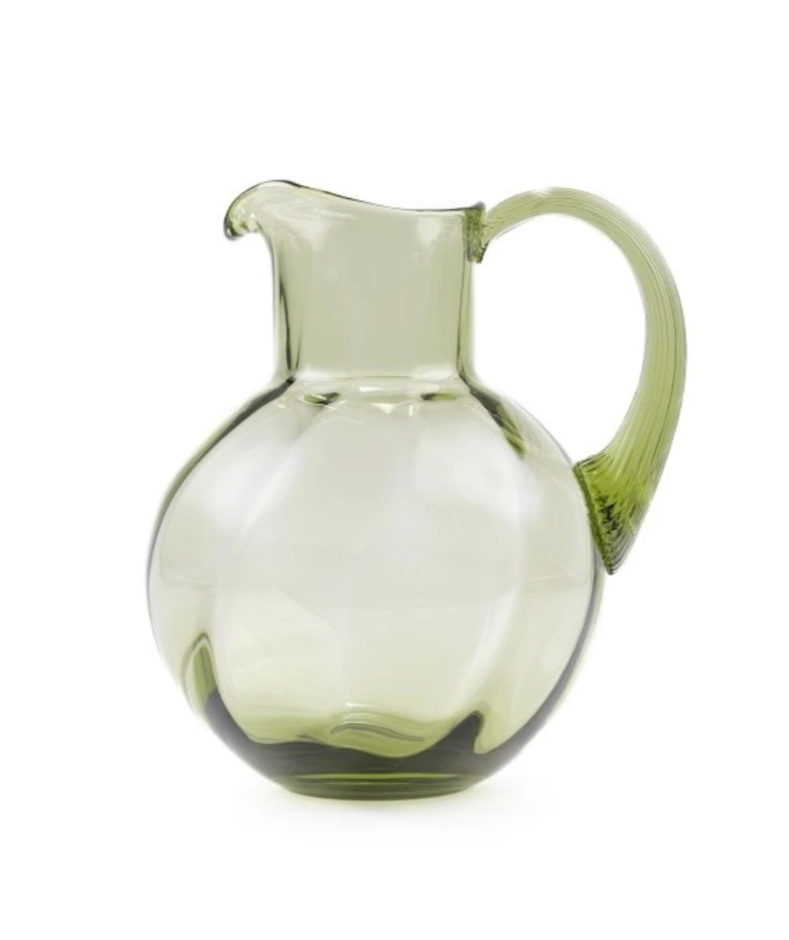 "Swirl Jug" Olive Green handmade in Czech Republic