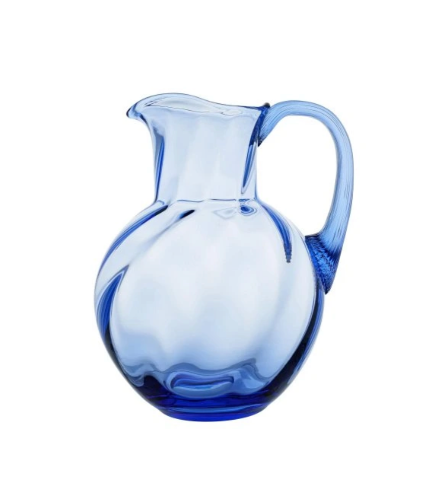 "Swirl Jug" Light Blue handmade in Czech Republic