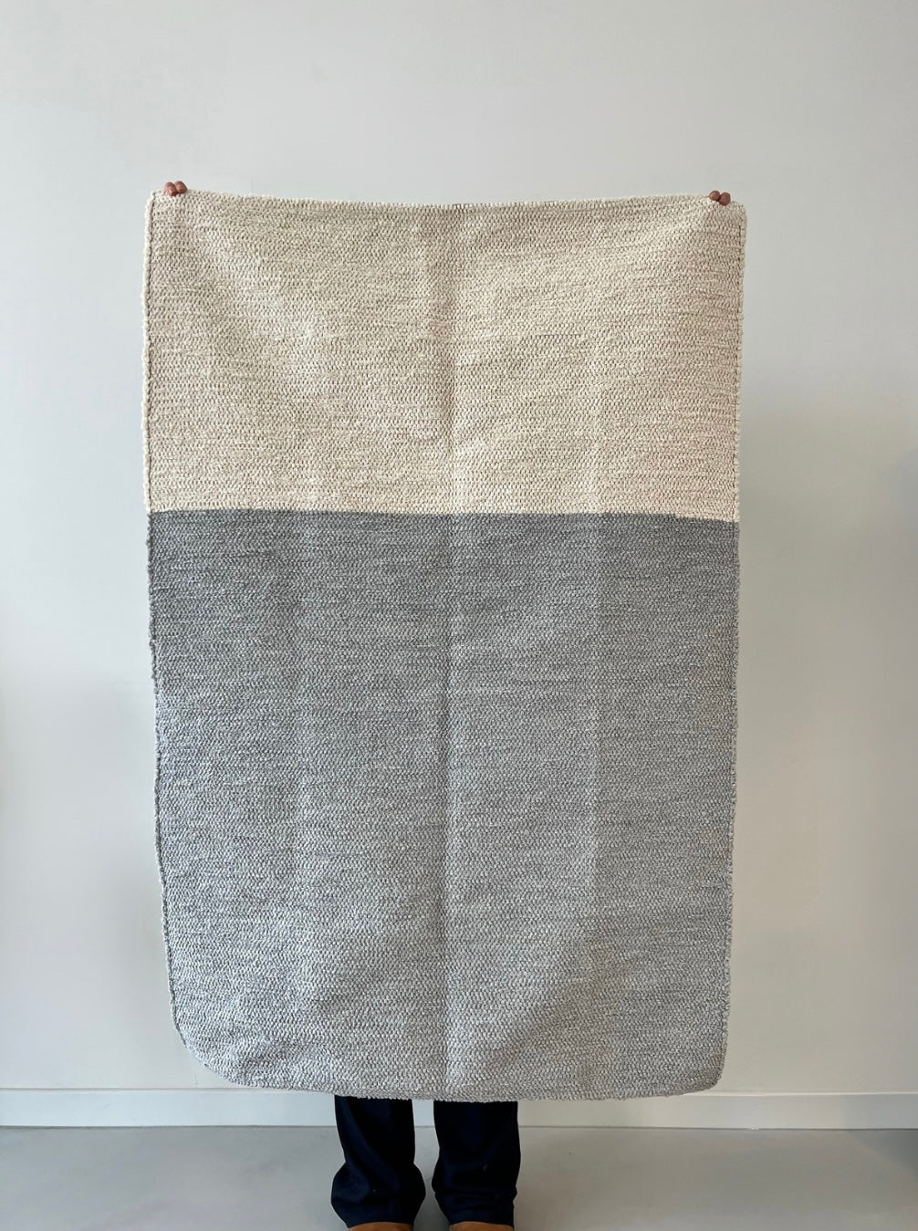 Teppich "BLOCOS" Grau/Natur - Handmade in Portugal 🇵🇹 I 100x150