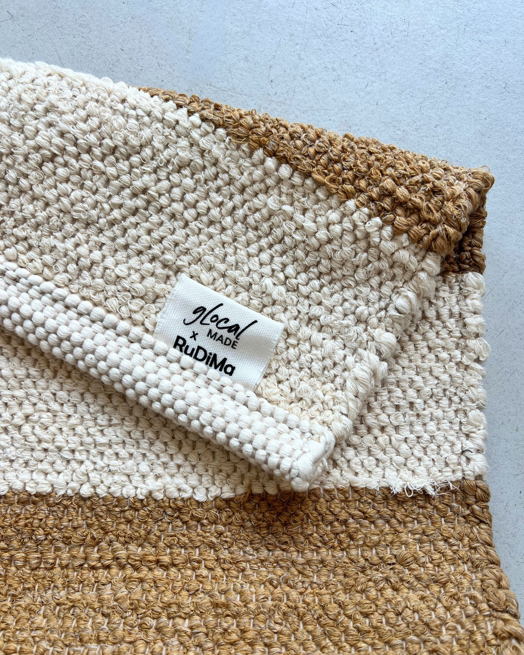 Teppich "BARRA" gestreift Caramelo - Handmade in Portugal 🇵🇹 I 70x140