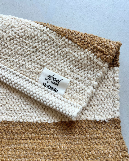 Teppich "BARRA" gestreift Caramelo - Handmade in Portugal 🇵🇹 I 70x140