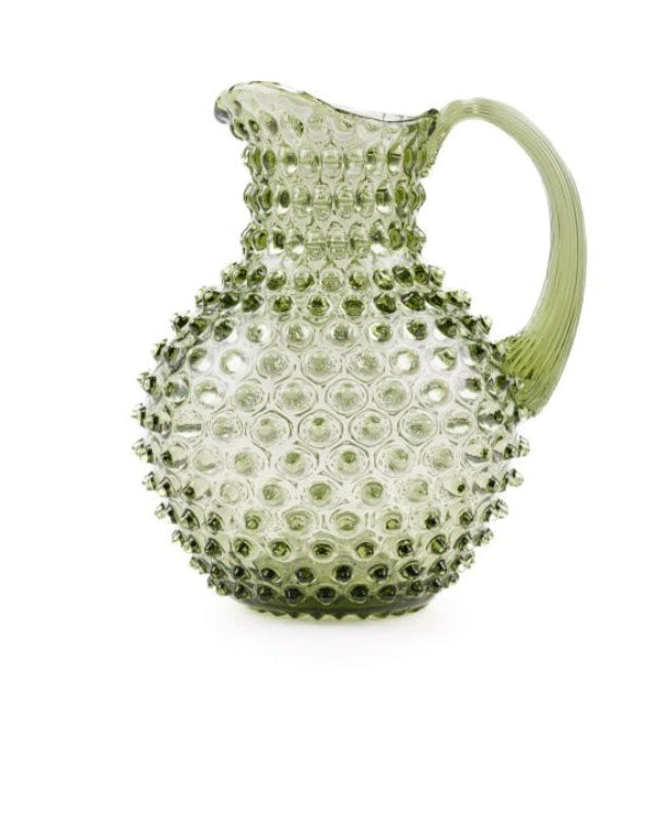 "Hopnail Jug"  Olive green handmade in Czech Republic