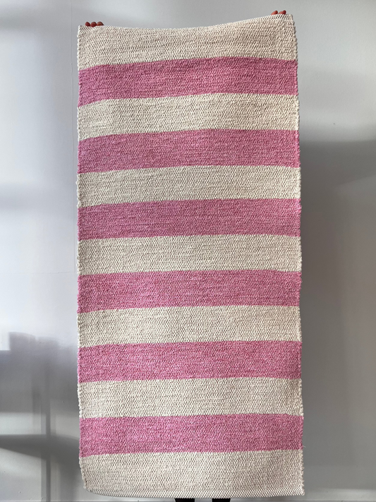 Teppich "BARRA" gestreift Rosa- Handmade in Portugal  🇵🇹  I 70x140