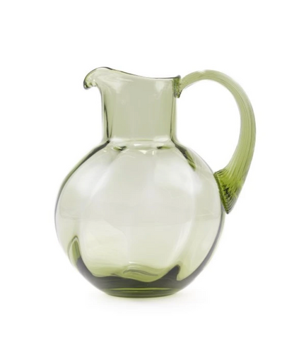 "Swirl Jug" Olive Green handmade in Czech Republic