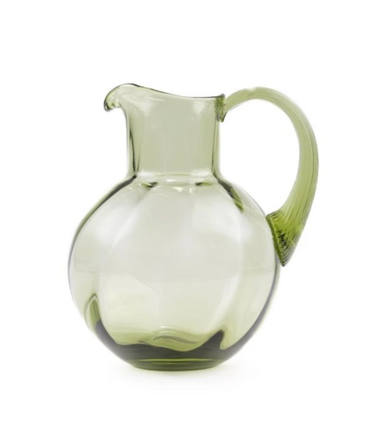 "Swirl Jug" Olive Green handmade in Czech Republic