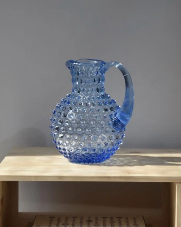 "Hobnail Jug"  Light Blue handmade in Czech Republic I Anna von Lipa