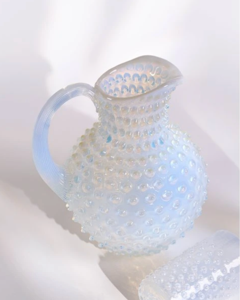 Opaline Paris Hobnail Jug 2L Creamy White handmade in Czech Republic I Anna von Lipa