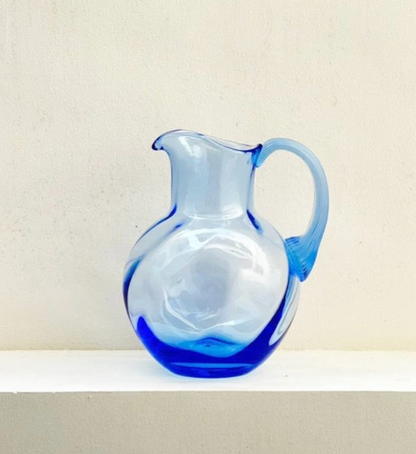"Swirl Jug" Light Blue handmade in Czech Republic
