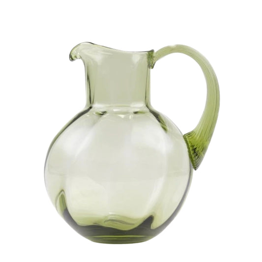 "Swirl Jug" Olive Green handmade in Czech Republic