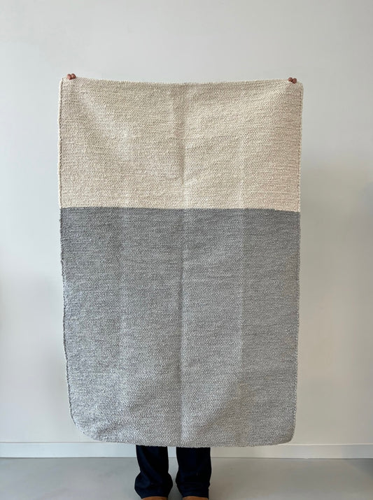 Teppich "BLOCOS" Grau/Natur - Handmade in Portugal 🇵🇹 I  100x150