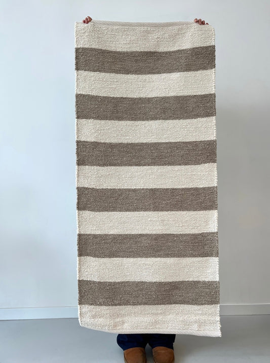 Teppich "BARRA" gestreift Beige - Handmade in Portugal 🇵🇹 I 70x140