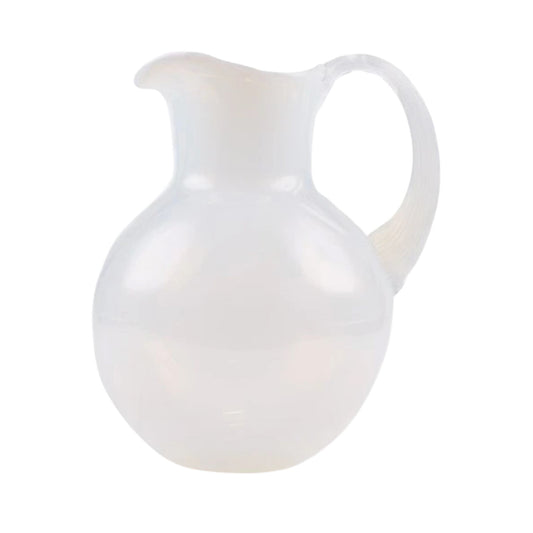 "Swirl Jug"  Opaline Paris Creamy White handmade in Czech Republic
